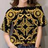 T-shirt Estiva da Donna Stampa Barocca 3D Manica Corta Lusso Moda Ragazza Top Tee Harajuku Tshirt Abbigliamento Taglie Forti Y2k