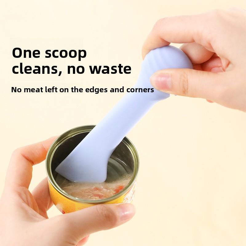 Pet Cat Can Opener Spoon, Dog Canned Food Opener Digging Spoon, Amazing Silicone Spoon for Shells