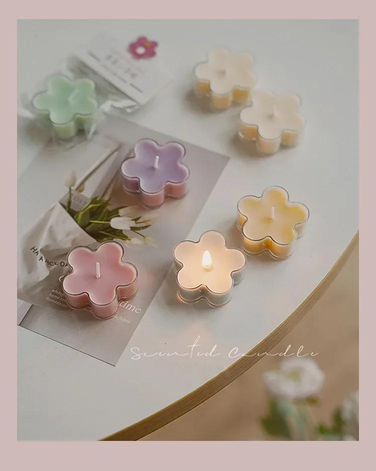 Flower Candle 4h Tea Light Scented Candle Aromatherapy Soy Wax Candles Wedding Birthday Candle Party Home Decoration
