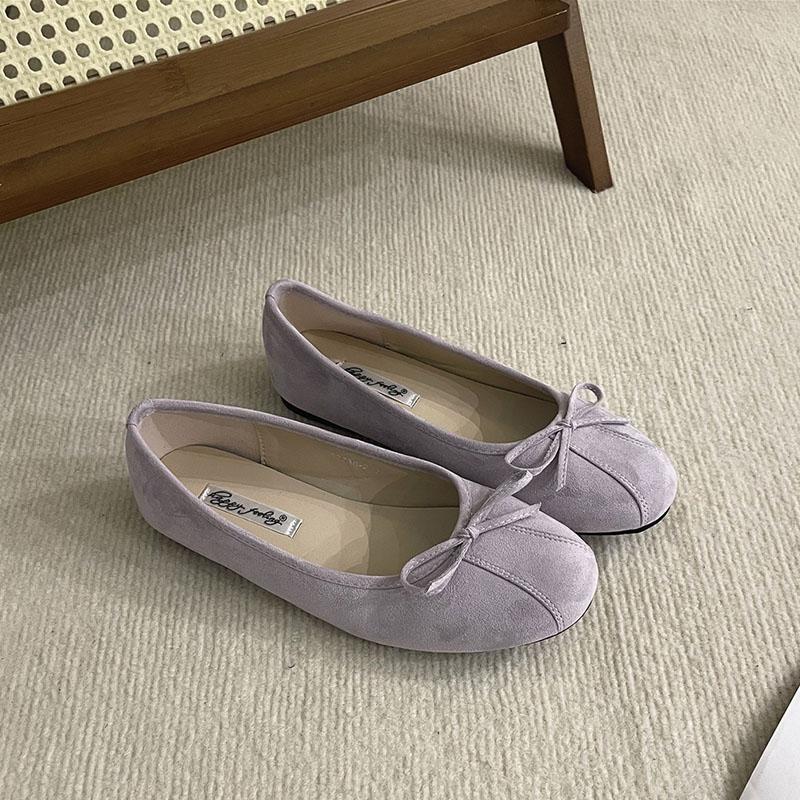 Fashion Footwear Round Toe  Women Ballet Flats Dance Shoes Luxury Female Shallow Fashion Butterfly-Knot Slip On Ladies Flats Shoes