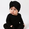Cotton Knit Baby Hat Socks Set 0-12 Months Newborn Turban Hat Baby Bow Fetal Cap  Home/Outdoor