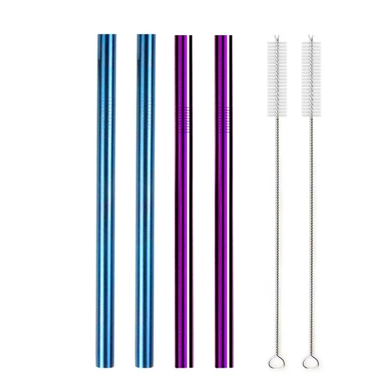 12mm Boba Metal Straw Eco-friendly 304 Stainless Steel Straws Set Reusable Drinking Straw for Bubble Tea Milkshake Bar Accessory