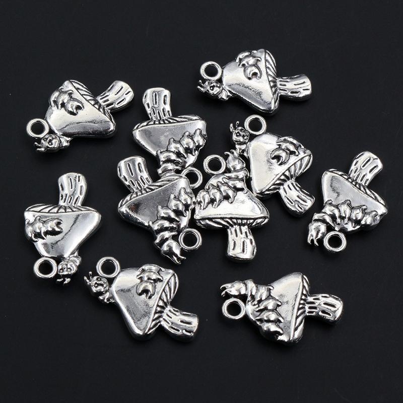 

6pcs 25x16mm Antique Silver Plated Bronze Metal Mushroom Handmade Charms Pendant DIY Jewelry Making Findings Accessories античний срібного кольору