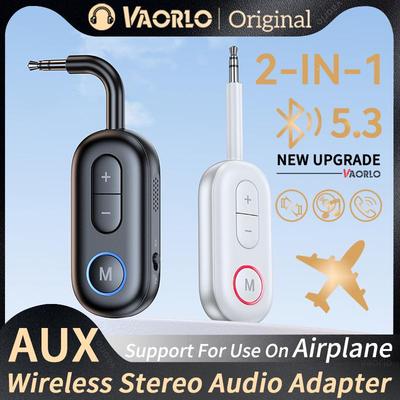 Trasmettitore Ricevitore Audio Bluetooth 5.3 AUX 3.5MM Hifi Stereo Musica Adattatore Wireless Con Microfono Per Auto Aereo TV PC Cuffie