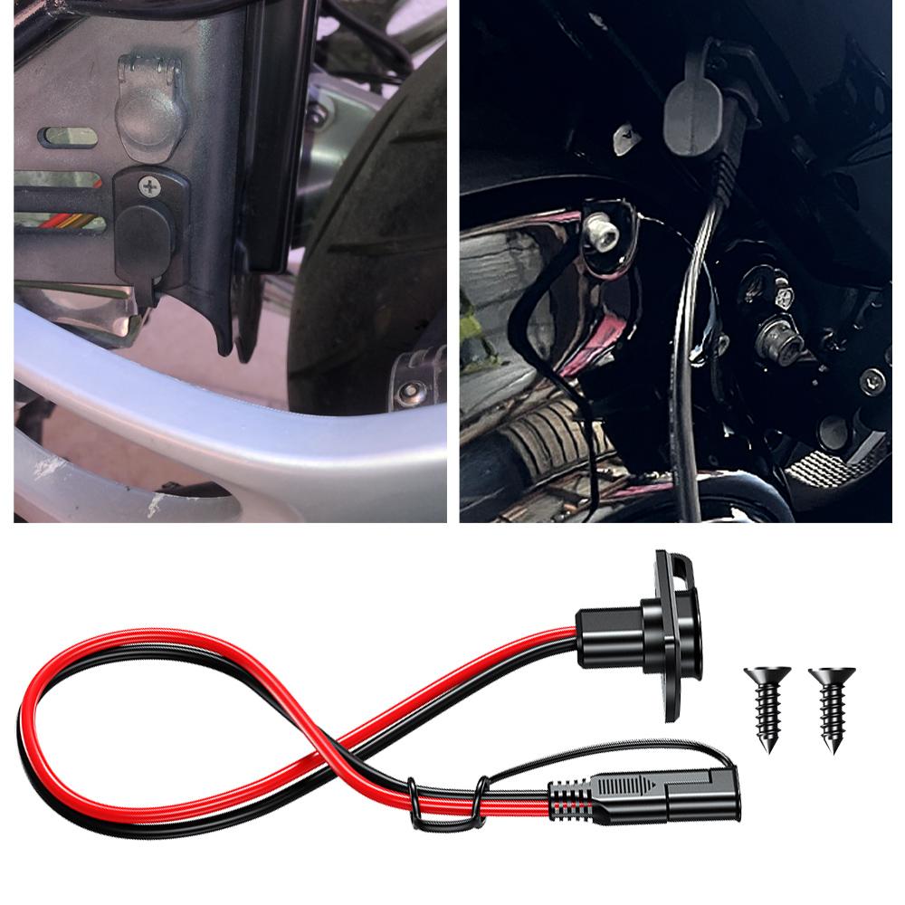 12AWG SAE Quick Connector Harness Adapter Waterproof SAE Extension Cord Sidewall Port for Solar Panel Generator Battery Charger