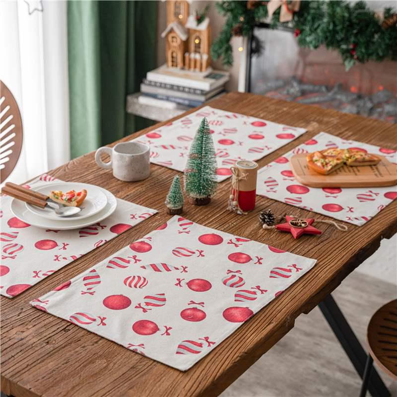 Yiman Qiyun American Style Christmas Double Layer Heat Resistant Placemat Bowl Mat