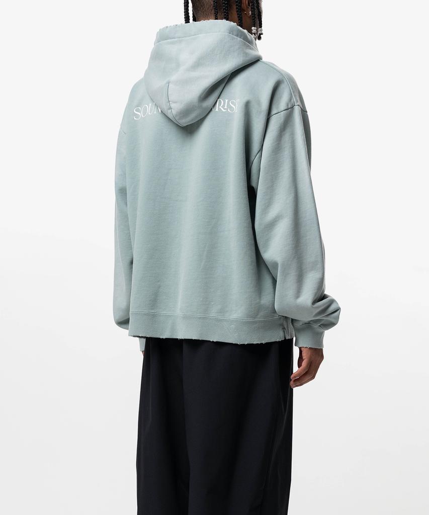 Sound Of Sunrise Sun Faded Like Zip-Up Hoodie Light Green