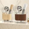 Bamboo Wood Grain Chopstick Holder with Draining Rack