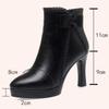 Jesienne damskie buty na platformie z aksamitnym obcasem, botki na obcasie, zimowe, wszechstronne, z czubkiem, ciepłe, krótkie botki