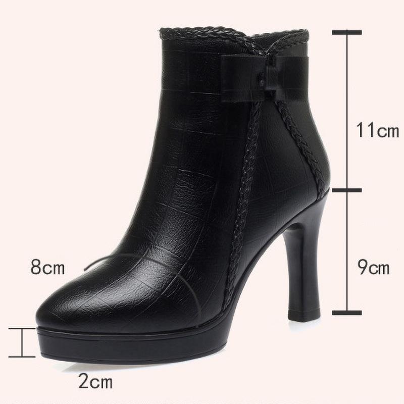 Jesienne damskie buty na platformie z aksamitnym obcasem, botki na obcasie, zimowe, wszechstronne, z czubkiem, ciepłe, krótkie botki