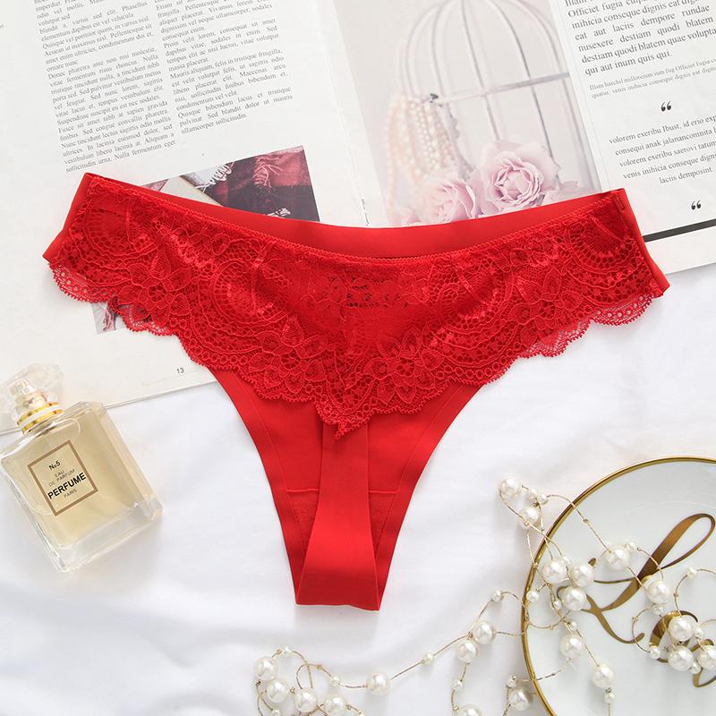 Women Floral Hollow Out Lace Panty Women's Sexy Lace Panties Low-Waist Briefs Sexy Perspective Intimate Female Underpants