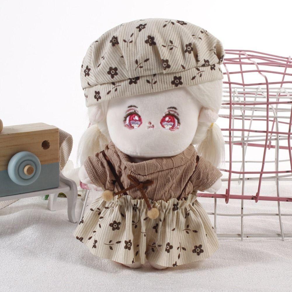 With Beret Headband Accessories Princess Dress Doll Skirt Jumpsuit  20cm Cotton Doll/EXO Idol Dolls