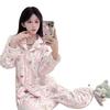 1011 new Korean cute pink bear pajamas women's autumn and winter new cartoon ins island velvet long-sleeved home
