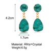 Retro cluster crystal stud earrings, candy-colored water drop earrings for women