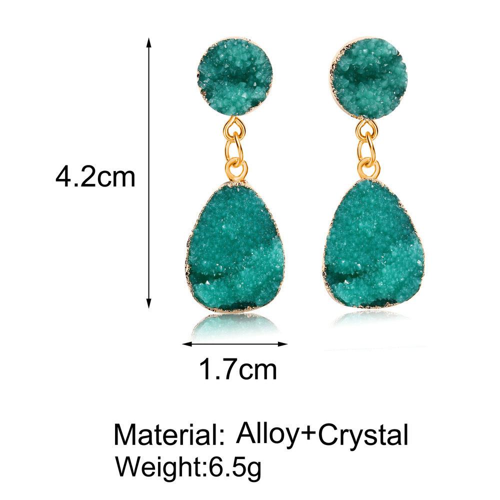 Retro cluster crystal stud earrings, candy-colored water drop earrings for women