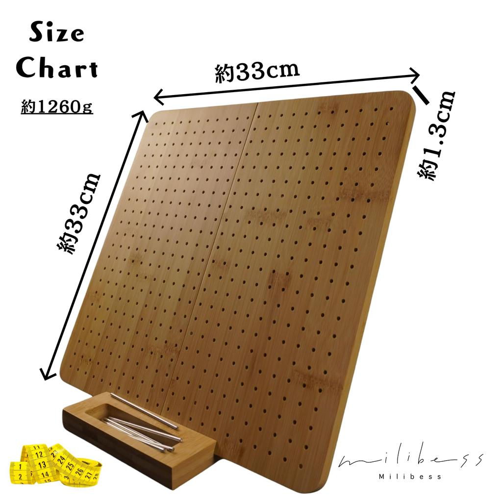 Milibess Foldable Blocking 33x33cm Large Size for Crochet Foldable Freestanding Knitting and Craft Tool Board, Finishing, Storage, Stand,