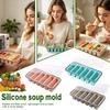Silicone Tray with Lid Large Rectangular Compartments Flexible Mold for Freezer Storage and Easy Release