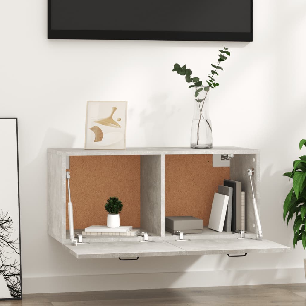 Vidaxl Wall Cabinet, Concrete Gray, 80X35X36.5 Cm