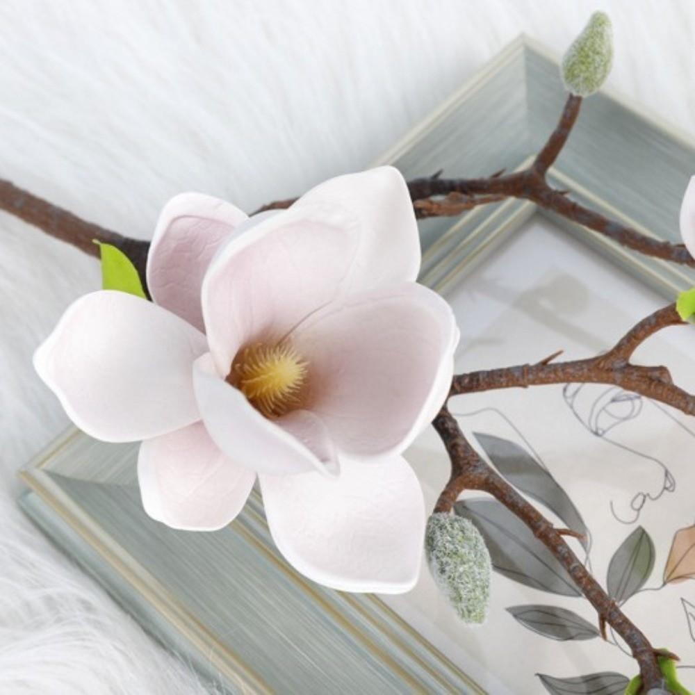 Real Touch Artificial Magnolia Flower Realistic Faux Magnolia Branch  Home Living Room Decor