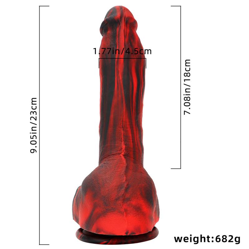 Woman Masturbation Device Black Red Liquid Silicone Soft Simulation Big Dildo Dildo Backyard Anal