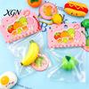 Adult Stress Toy Simulated Fruit Squeeze with Bell Lanyard Anxiety Relief Slow Kids Reliever Rising Mini Pinch Sensory Fidget Party Favors