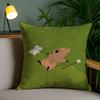 Cartoon D-Dinotaengs Cute Cushion Cover Soft Short Plush Double-Sided Printing Home Decor Machine Washable Pillow Case Gift
