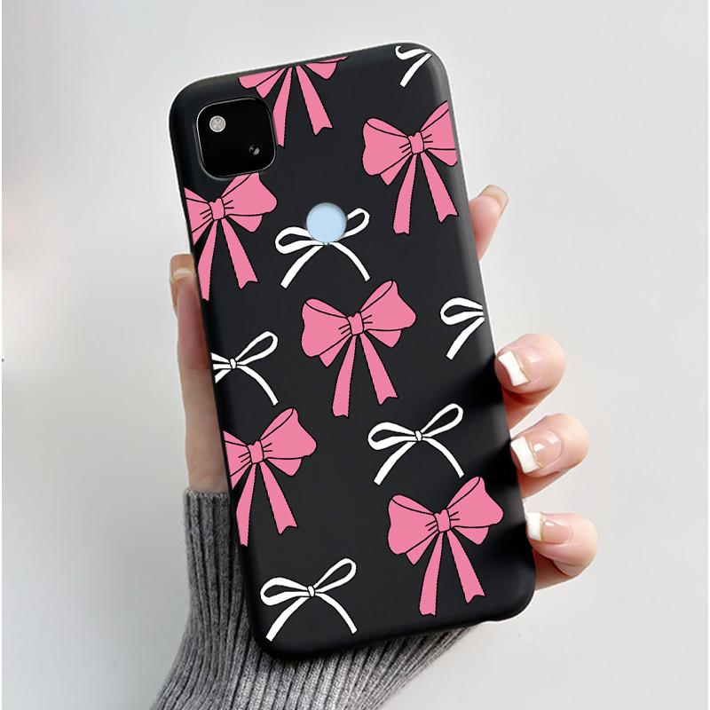 For Google Pixel 4a 4G Case Luxury Cute Love Rabbit Funny Soft Black Matte TPU Silicone Back Protective Cover Slim Thin Casing