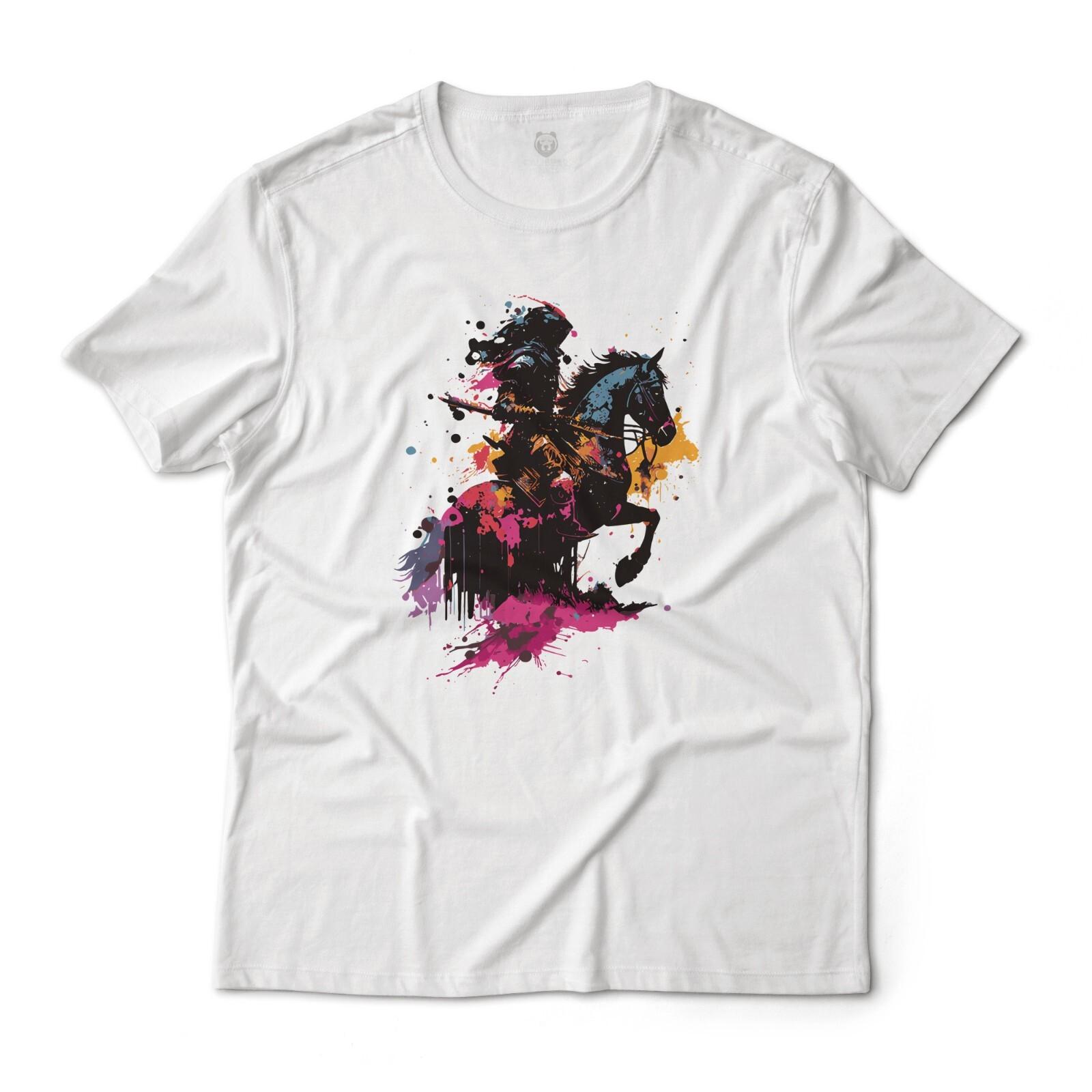 Knight Ink Splatter Art Style Fantasy Aesthetic Graphic T-Shirt S разноцветный