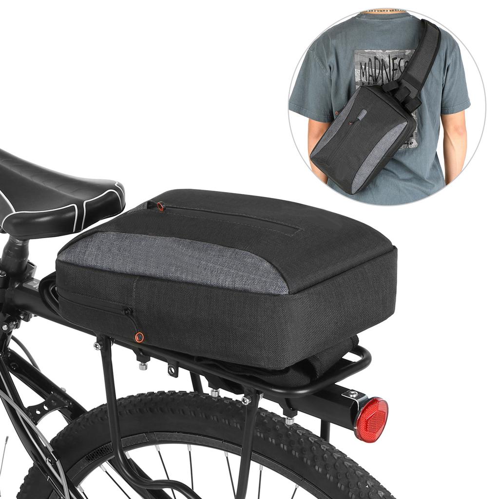 2 in 1 Bicycle Trunk Bag Casual Chest Sling Pack Bag Cycle Bike Rear Rack Carrier Bag Pannier