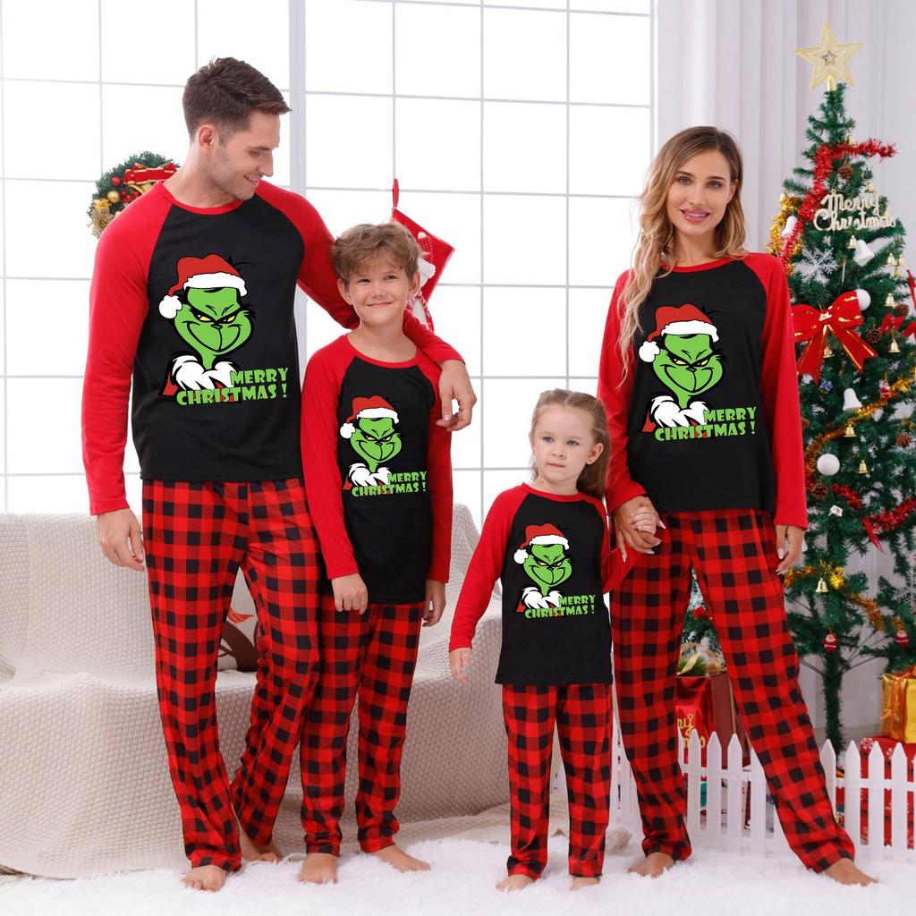 Christmas Prints Family Matching Long Sleeve Tops+Pants Set Family Matching Sets