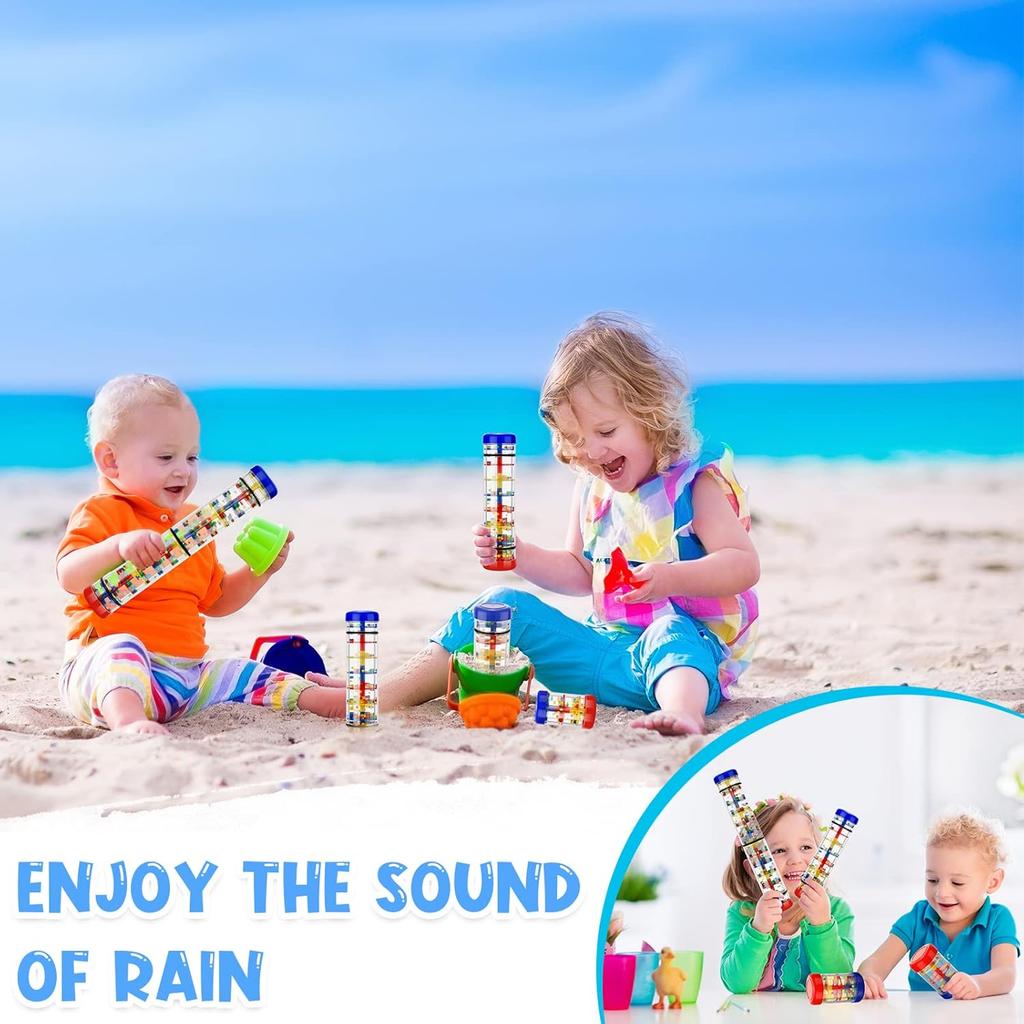 Baby Rain Stick Rainbow Hourglass Rain Music Instrument Toys Rattle Baby Educational Montessori Sensory Toy for Kids 6 12 Months