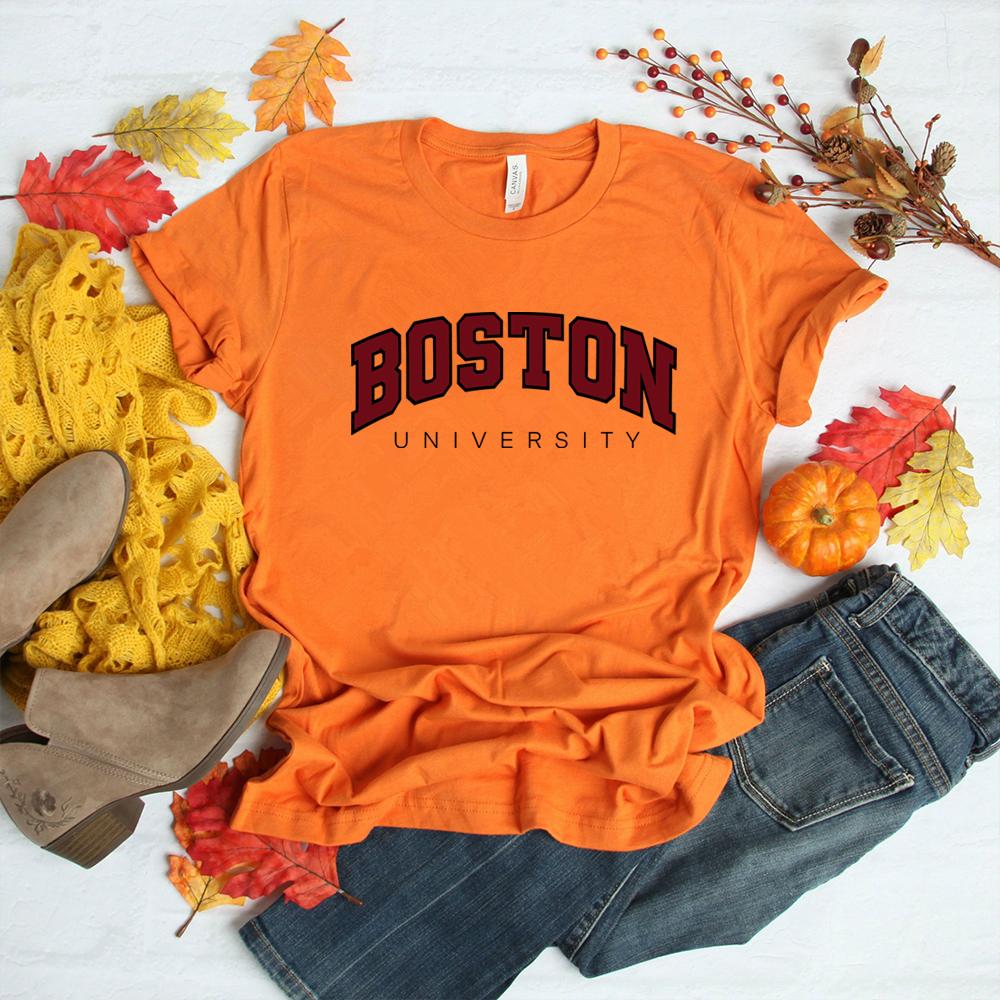 

Boston University T Shirt Boston Graphic T Shirts Varsity College University Tshirts Ivy League Shirts Unisex Short Sleeves Tops 4XL