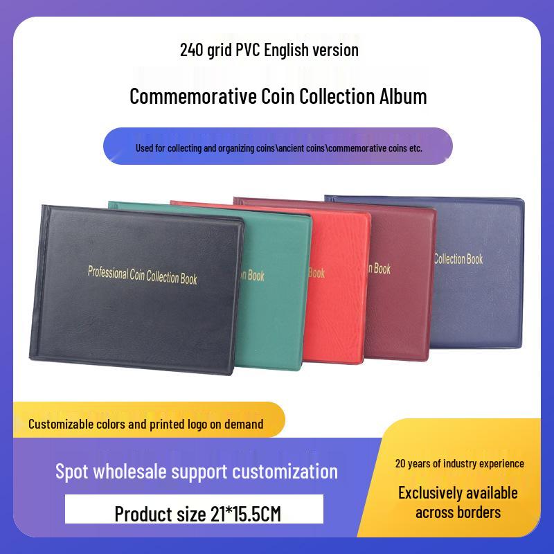 240-Pocket Coin & Stamp Album PVC Binder, English Edition