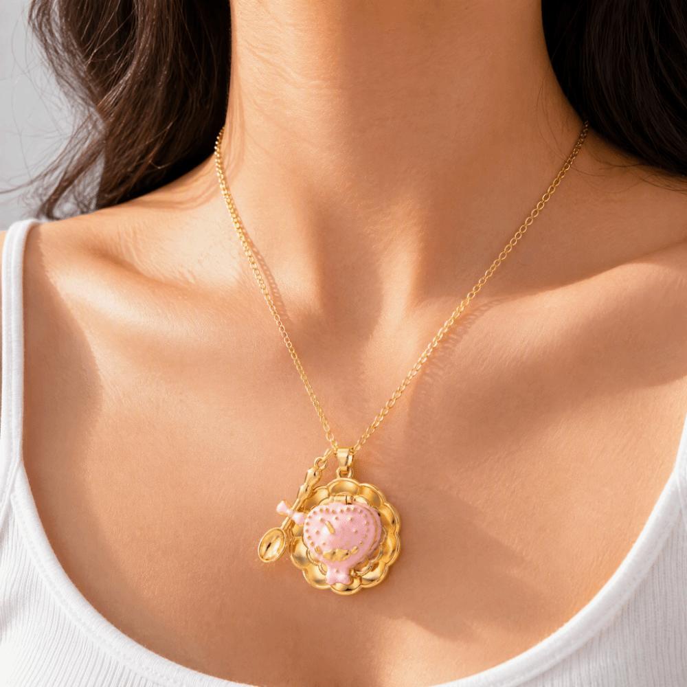 Openable Pendant Necklace Fine Zinc Zinc Alloy Ring Thoughtful Gift Necklace Ring Casual Wear