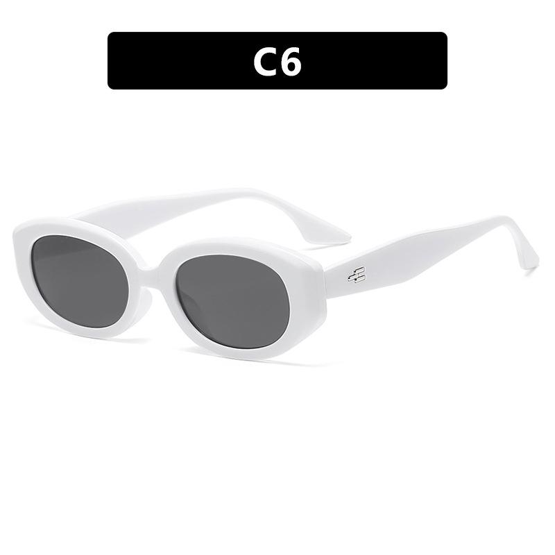 Retro Oval Frame Sunglasses: Slim, High-End Street Style Xiaohongshu Edition