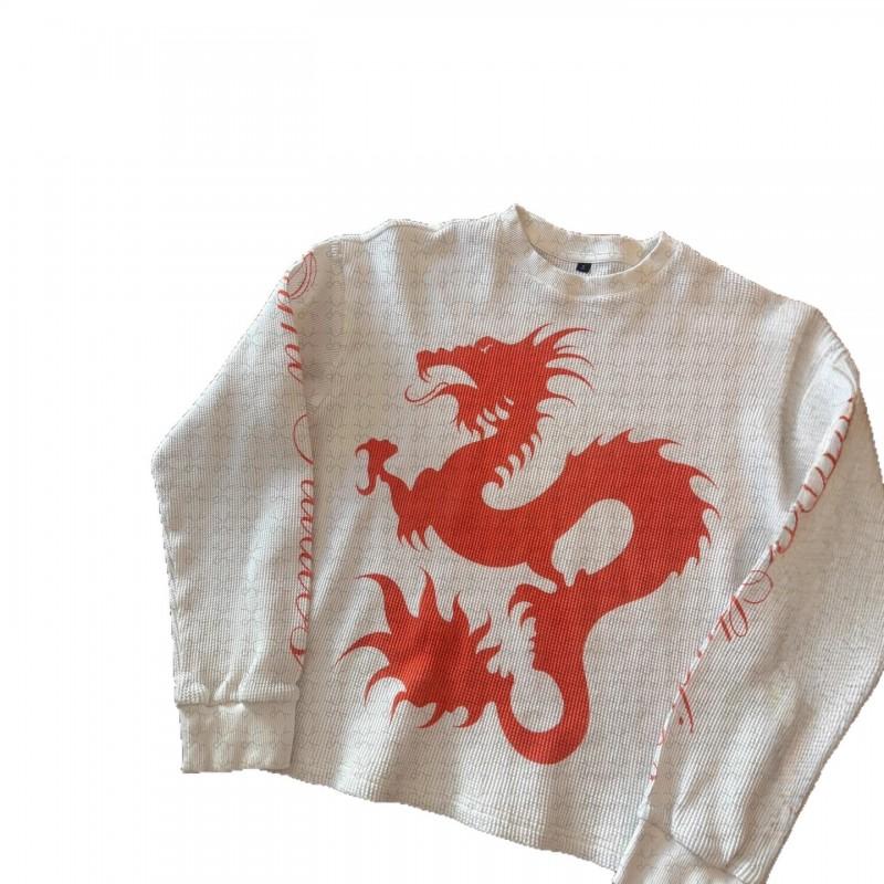 Oversized Y2K Graphic Hoodie Men Women Streetwear Vintage Print Long Sleeve Pullover Sweatshirt
