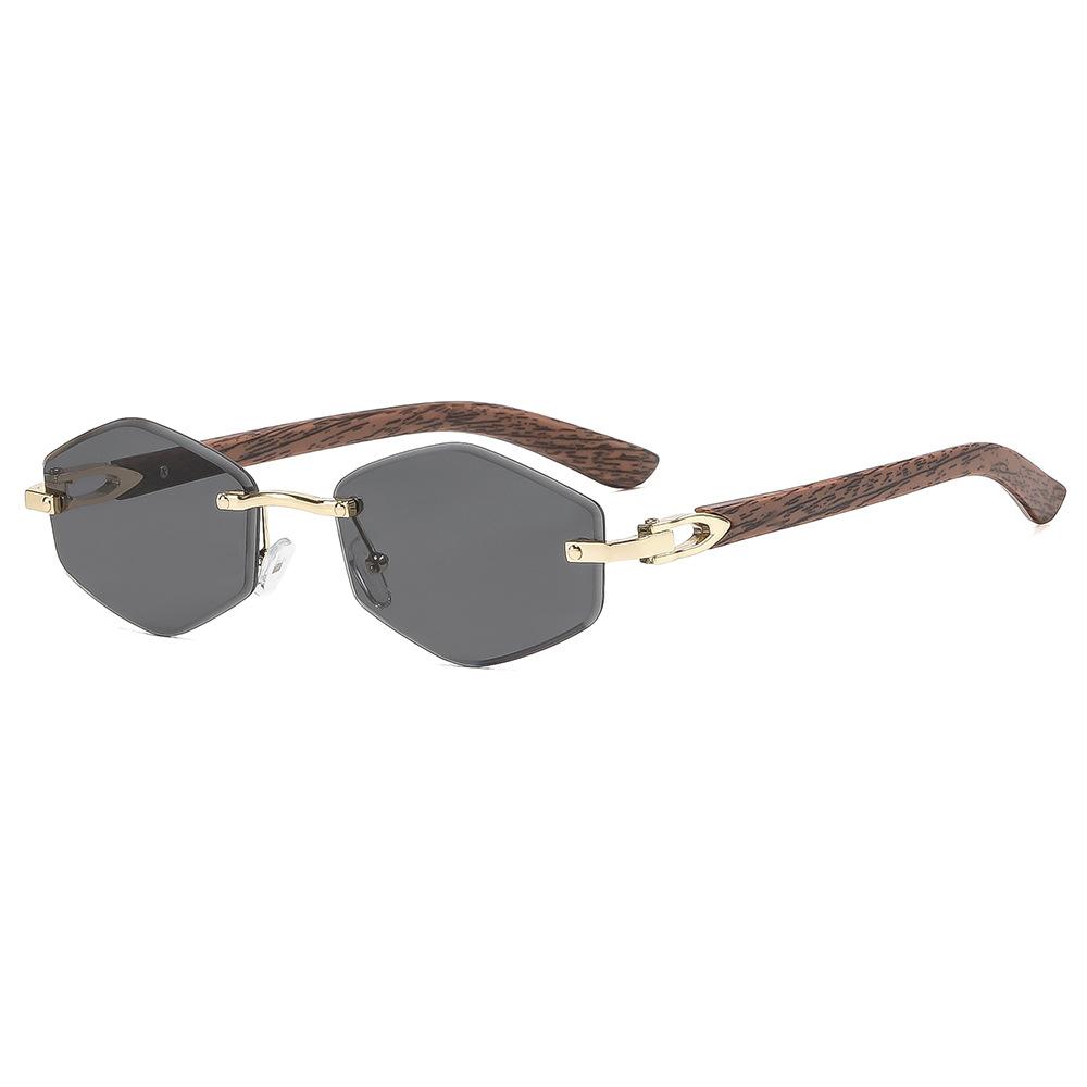 European and American fashion new frameless sunglasses personalized trimming high-end spicy sunglasses personalized versatile street shot glasses