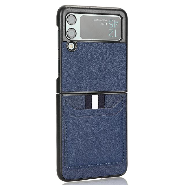 Smukłe skórzane etui na telefon bez odcisków palców do Samsung Galaxy Z Flip 4 5g Flip3 Flip4 Flip 3 Zflip4 kieszonka na kartę matowe etui