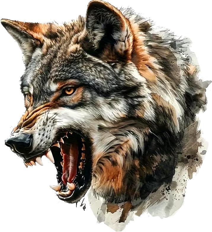 QT2461#A Fierce Wolf Waterproof Car Decorative Decal, Suitable for Cars, Laptops, Bumpers, Glass Window Sticker