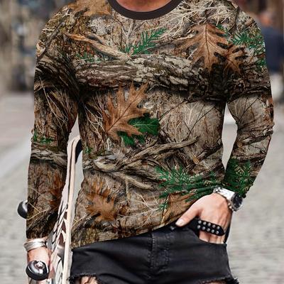 Maglietta da caccia mimetica da uomo a maniche lunghe, autunno inverno, casual da uomo, modello originale, in cotone, abbigliamento da uomo