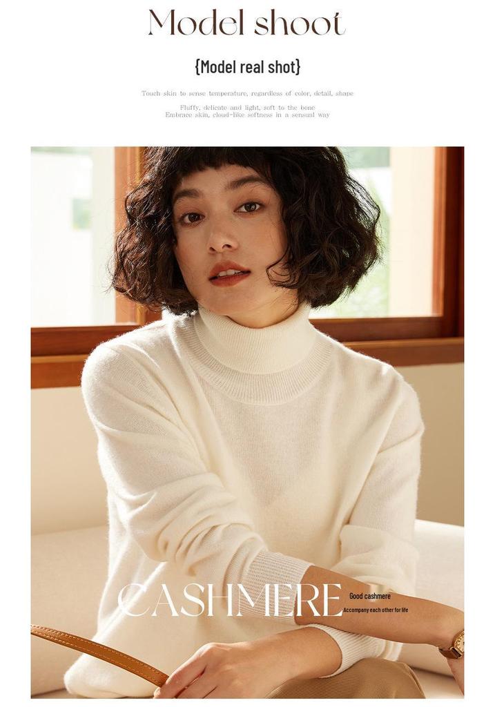 High-End Women's Cashmere Turtleneck Sweater: Versatile Autumn/Winter Knitwear