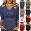 Women's Fashion Casual Independence Day Print Top