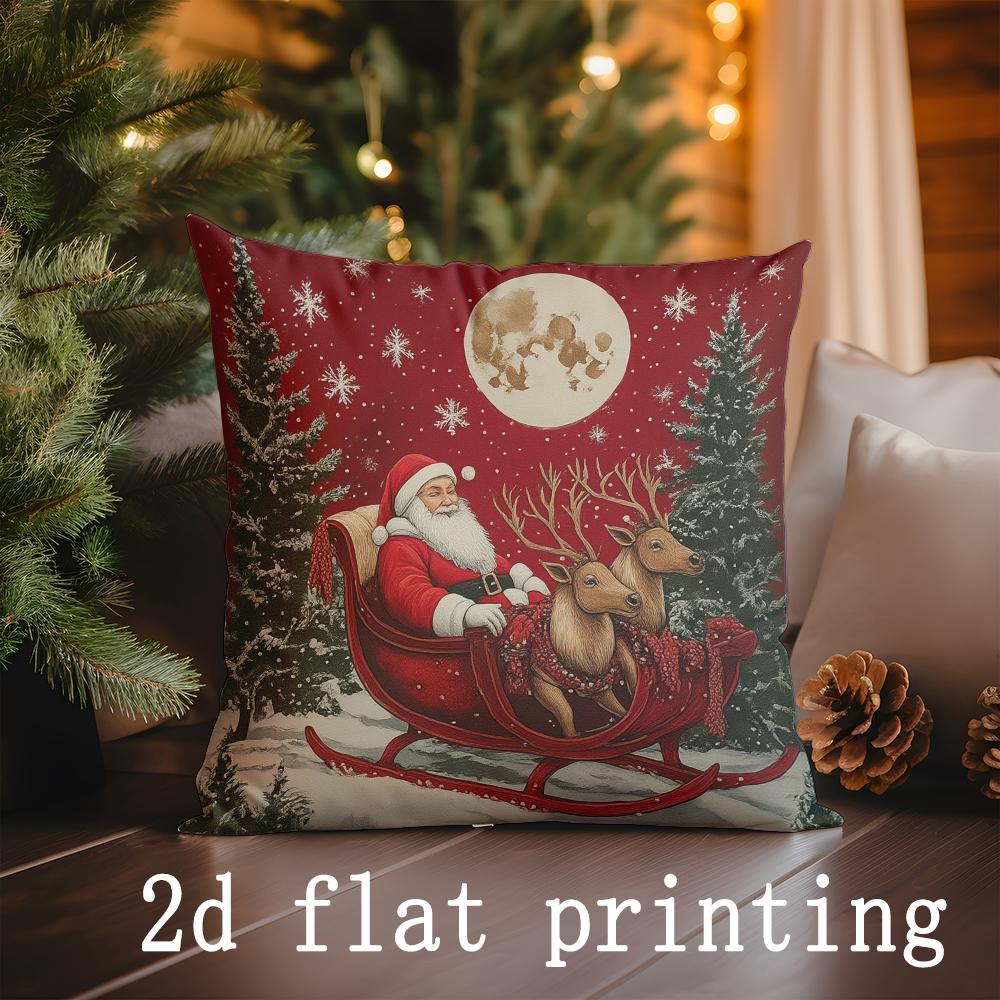 Home Decor Christmas Snowmen Santa Cushions Suitable For Sofa Bedroom Car Pillow Cover Cushion Rectangular Back Cushion