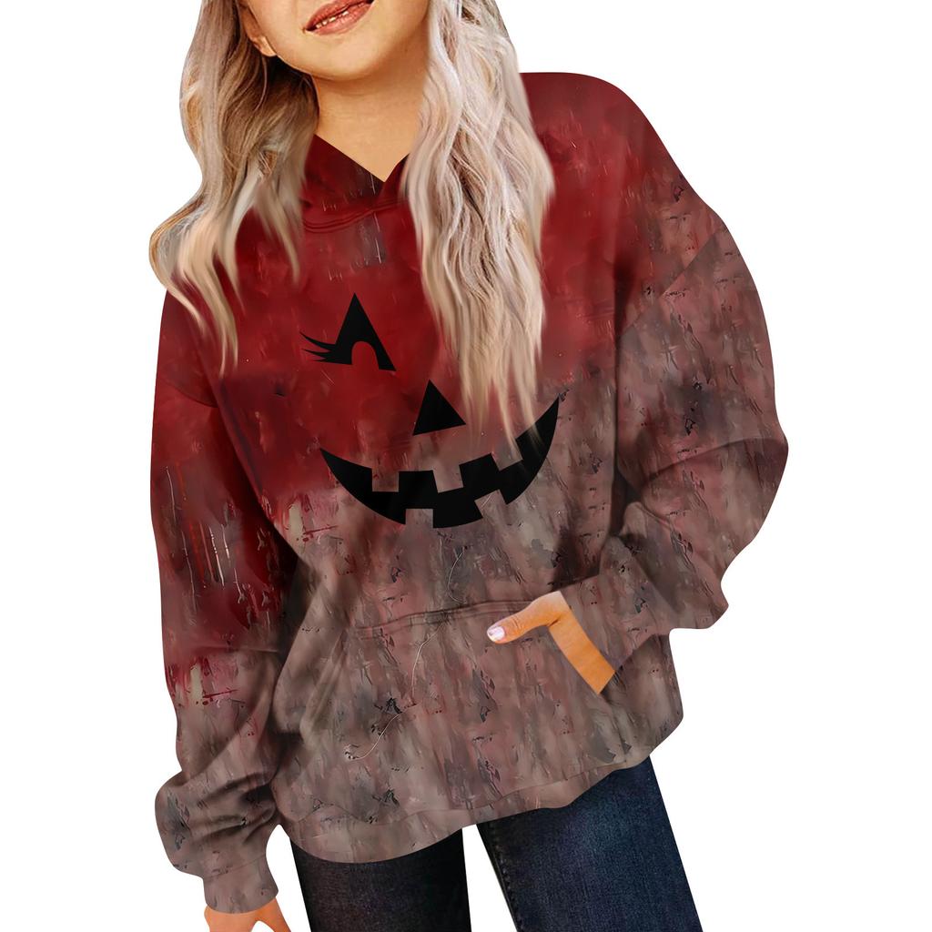 Çocuk Sweatshirt Uzun Kollu Günlük Kapüşonlu Rahat Bol Hafif Çocuk Sweatshirt