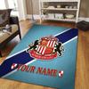 Custom Name Sunderland AFC2 Flannel Pattern Square Carpet,Area Rug,Carpet Rug for Living Room Bedroom Sofa Playroom Decor,Non-slip Floor Mat