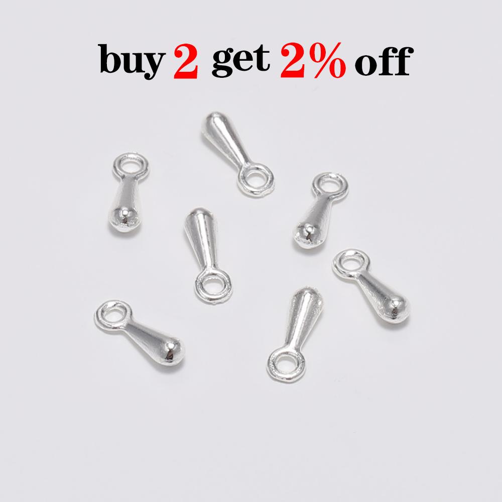 200pcs/ lot 2*7 3*9mm Gold Copper Water Drop End Beads For DIY Extender Chain Pendant Jewelry Making Findings Accessories