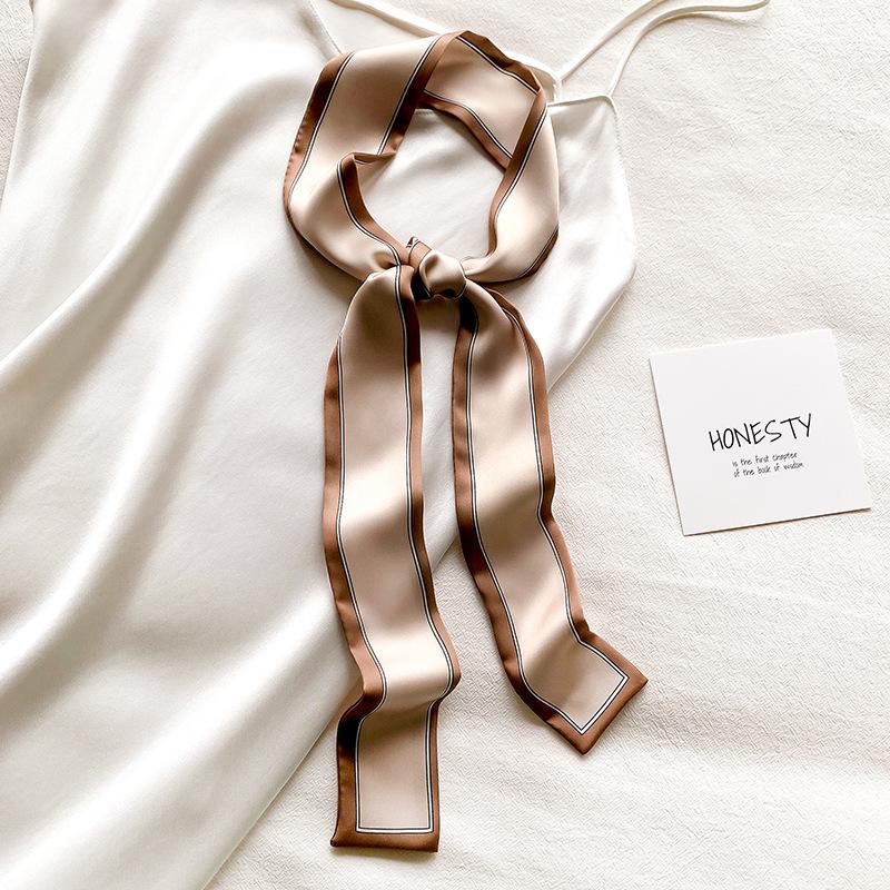 Spring/Summer Pure Colour Ribbon Outdoor Imitation Silk Scarf 6*115cm Decorative Long Headband Women’s Satin Neckerchief