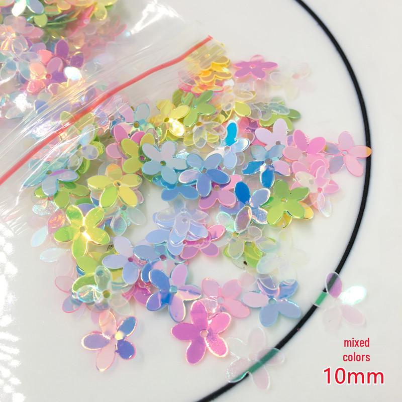 10g Gold Star & Flower Sequin Glitter Beads for DIY Crystal Mud & Nail Art