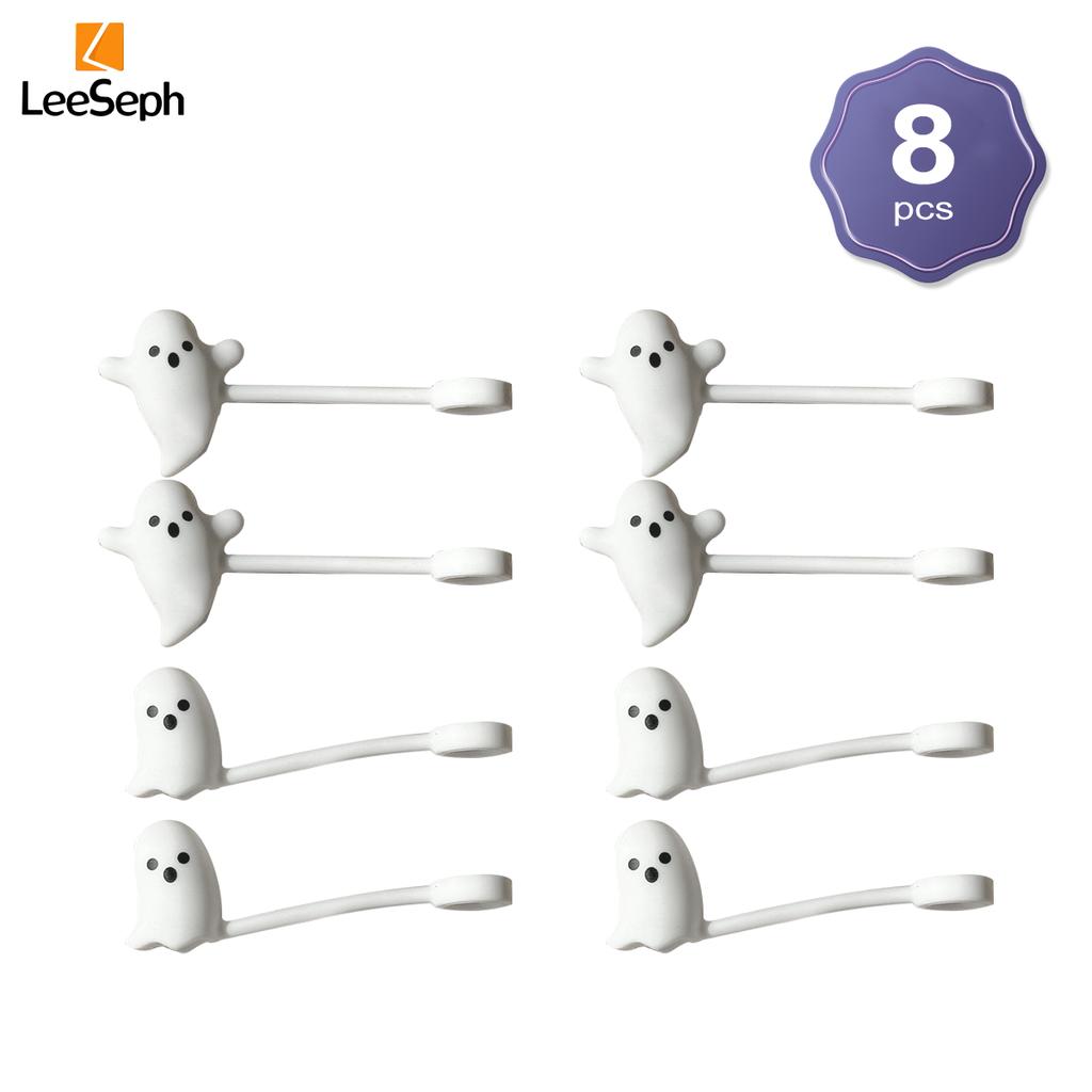 Leeseph Halloweenské silikonové krytky na brčka ve tvaru ducha, opakovaně použitelné prachotěsné ozdoby na pitná brčka, příslušenství ke kelímkům pro Stanley Cup