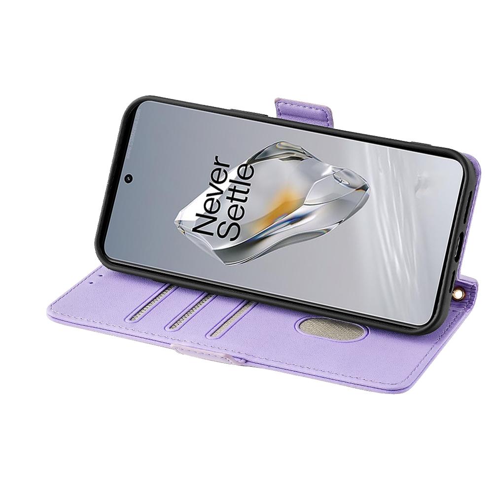 For OnePlus 12 5G Leather Wallet Case RFID Blocking Stand Cover with Hand Strap